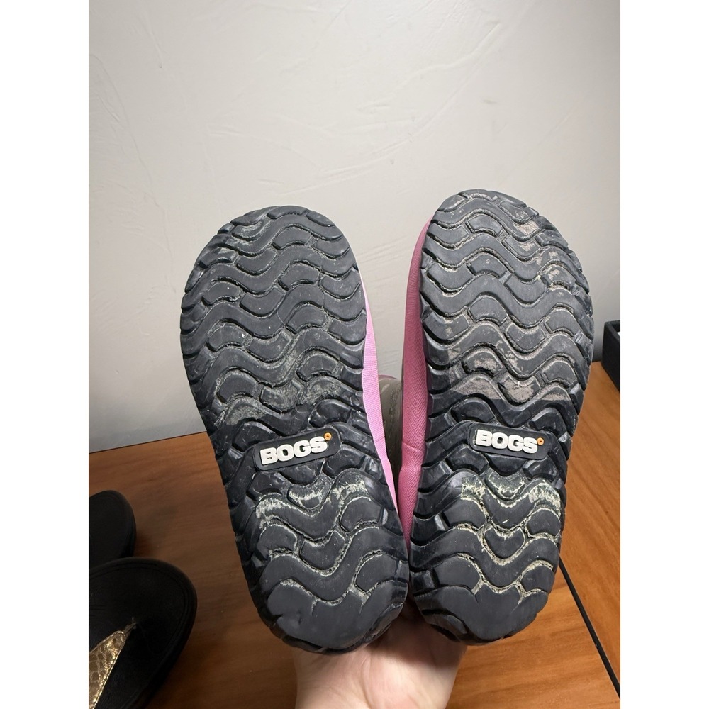 BOGS Kids Skipper Waterproof Rubber Rain Boot Girls Dragonfly Gray/Pink Size 12 - Picture 5 of 6